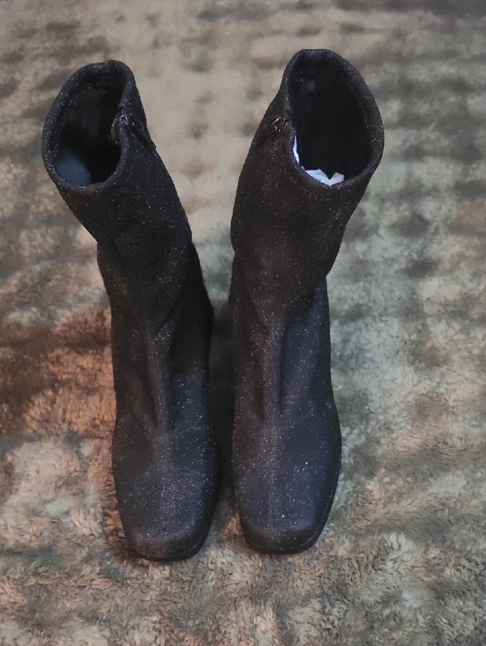 NEW - Abound Black Sparkle Stretch Sock Boots - Women's Fashion Boots